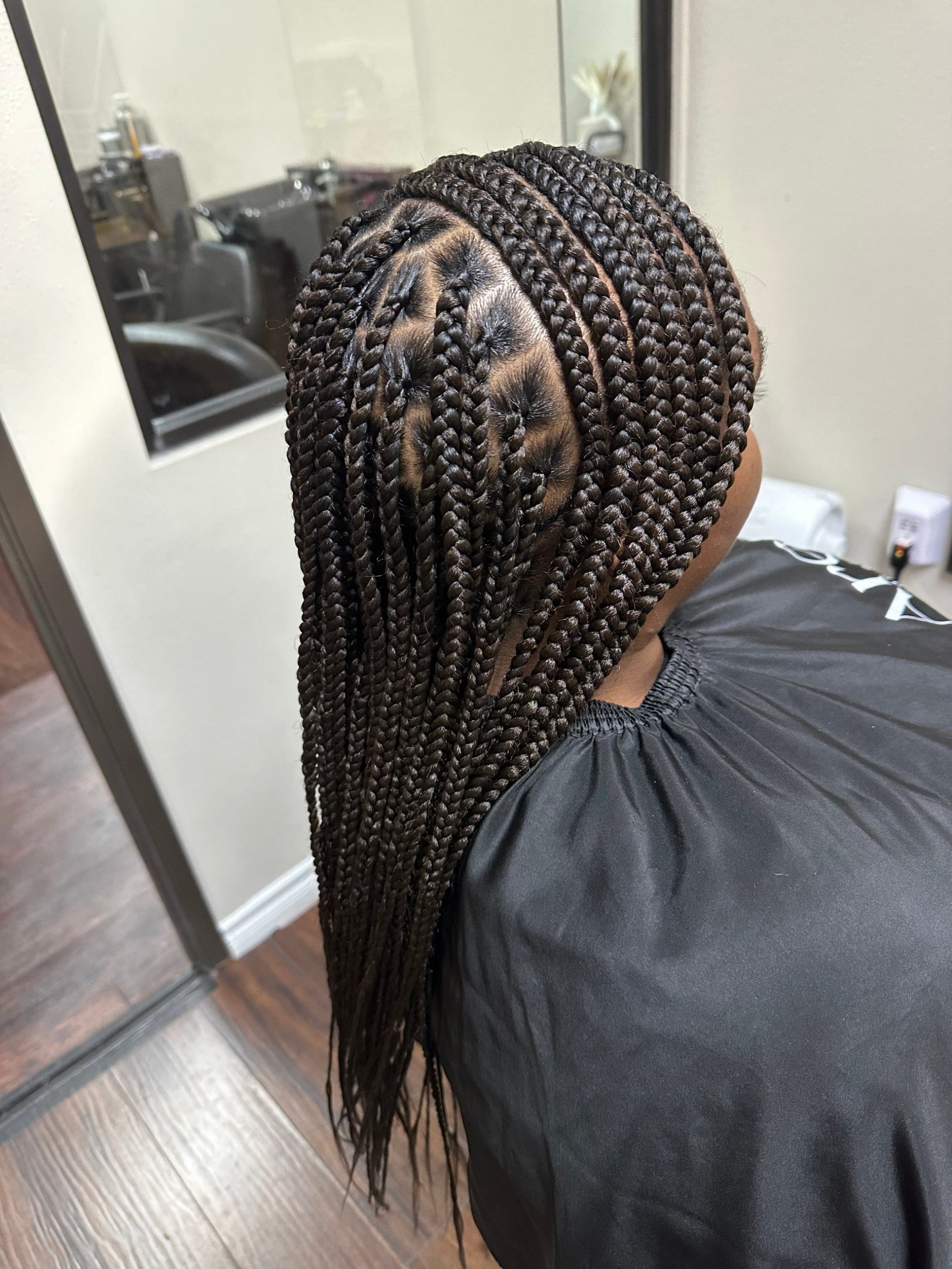 Thick Black Fulani Braids With Wavy Ends