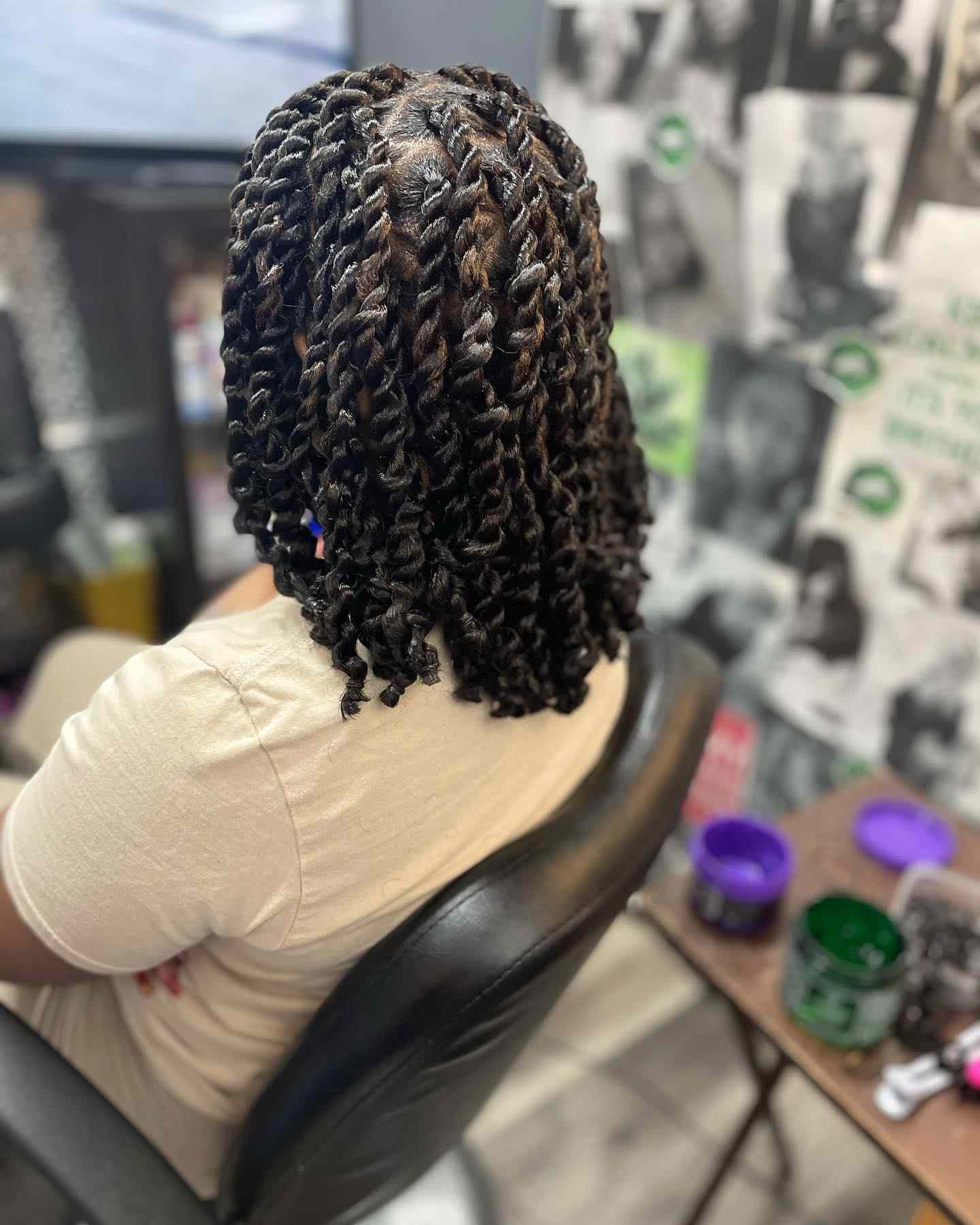 Neatly Twisted Shoulder-Length Bob — Marley Twists