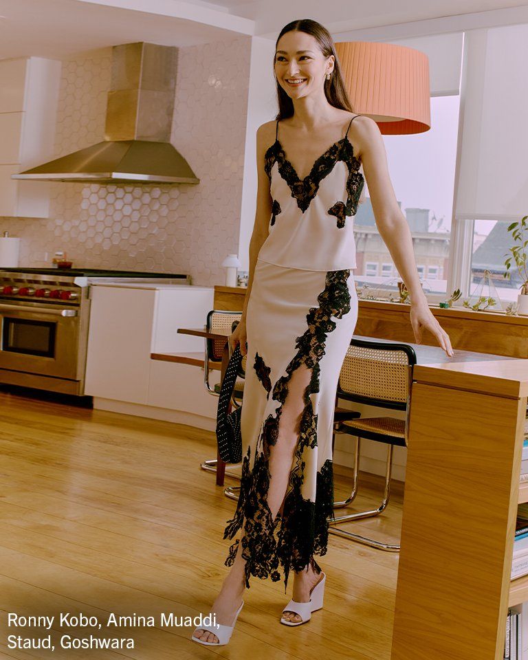 Cream Satin Slip Dress: Contrasting Lace Cream Satin Slip Dress: Contrasting Lace — Date Night Dresses