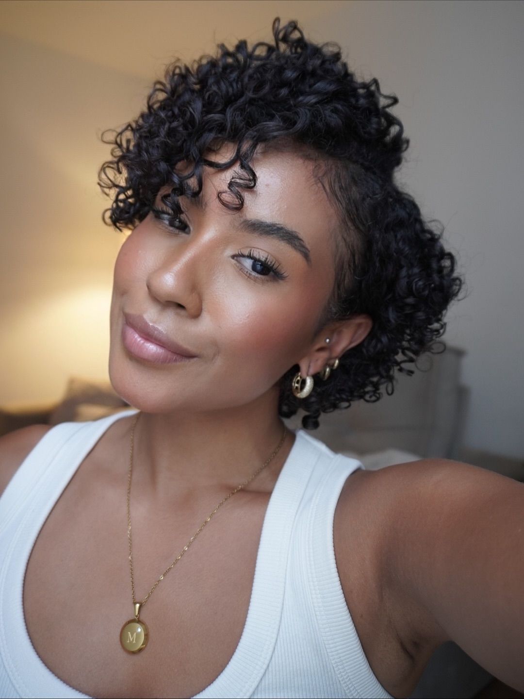 Fine Curly Pixie With Defined Curls
