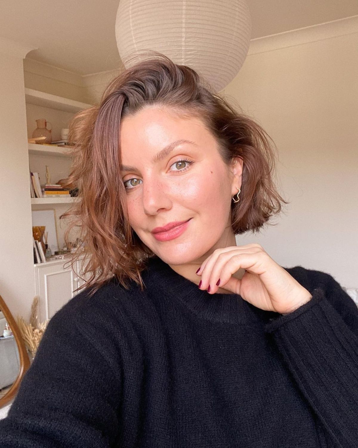 Wavy Ear-to-Chin Bob With Wispy Bangs Wavy Ear-to-Chin Bob With Wispy Bangs — Natural Hair Bob