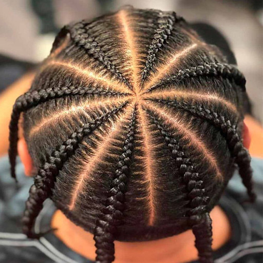 Radial Starburst Cornrows From Central Point — Cornrows for Men