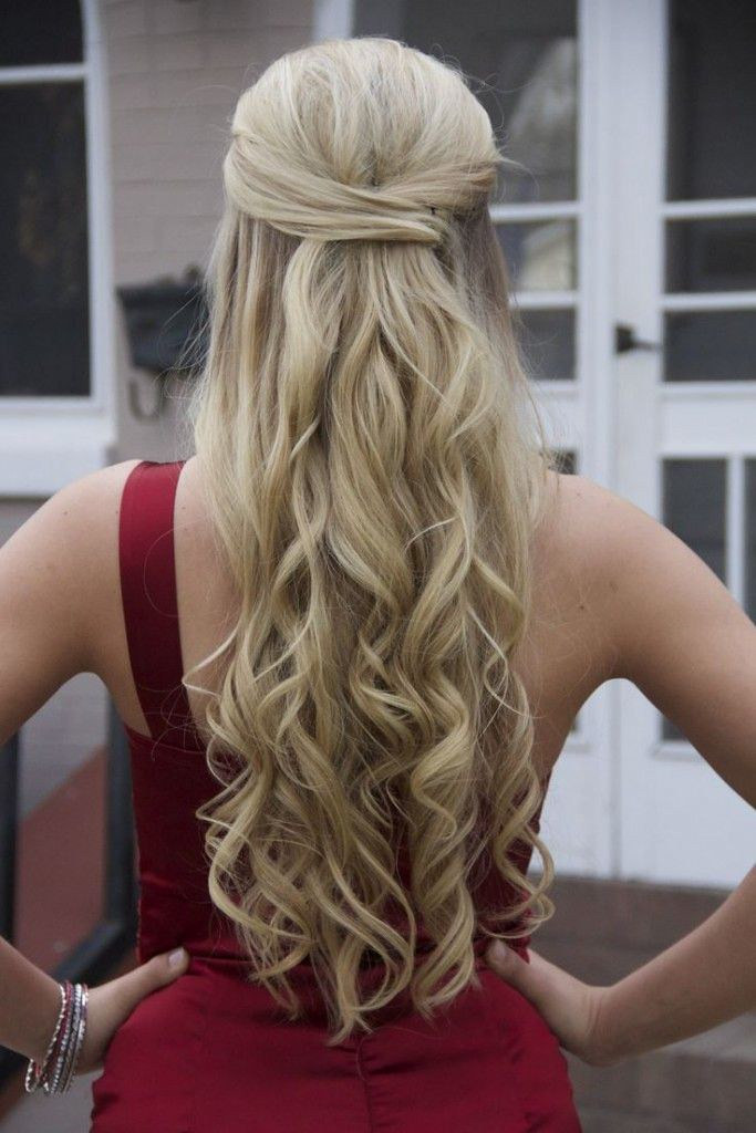 Platinum Blonde Twisted Knot — Prom Half Up Half Down