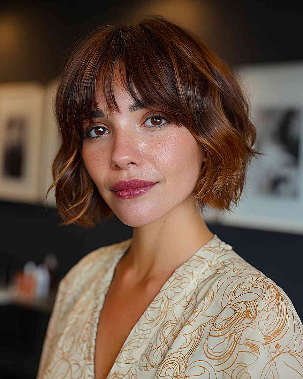 Layered Bob With Honey Highlights Layered Bob With Honey Highlights — Short Bob