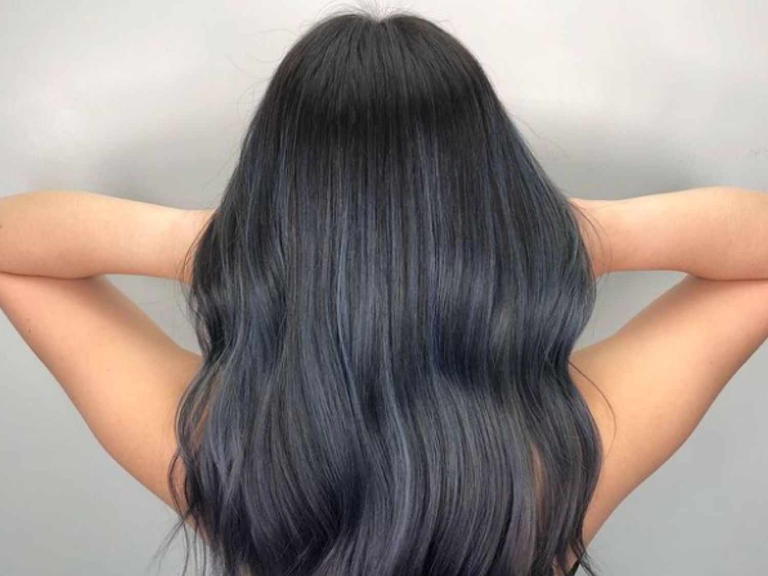Cool Blue-Black With Greyish-Blue Highlights Cool Blue-Black With Greyish-Blue Highlights — Hair Color Ideas for Dark Hair