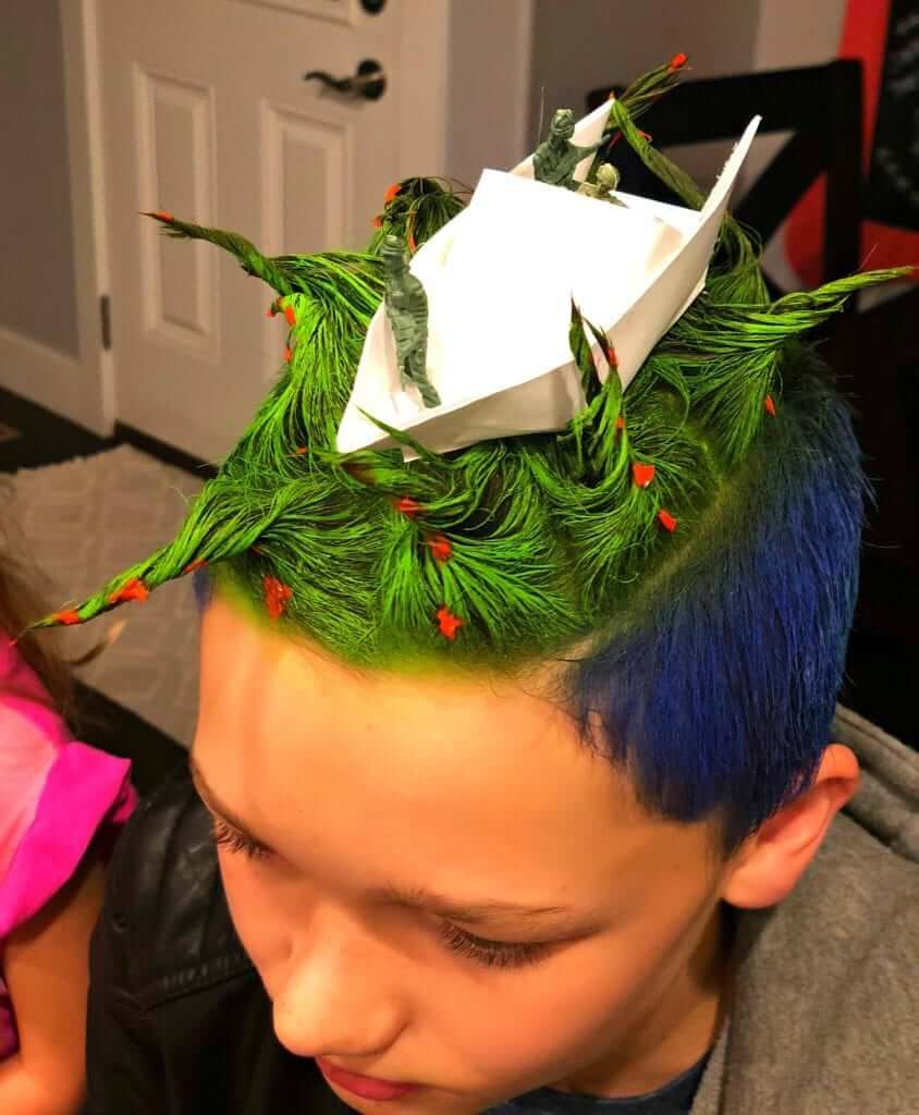 Green And Blue Visual Idea — Wacky Hair Day Ideas