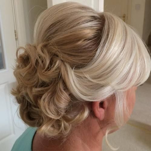 Voluminous Blonde Curls Swept Back — Mother of the Groom Hairstyles