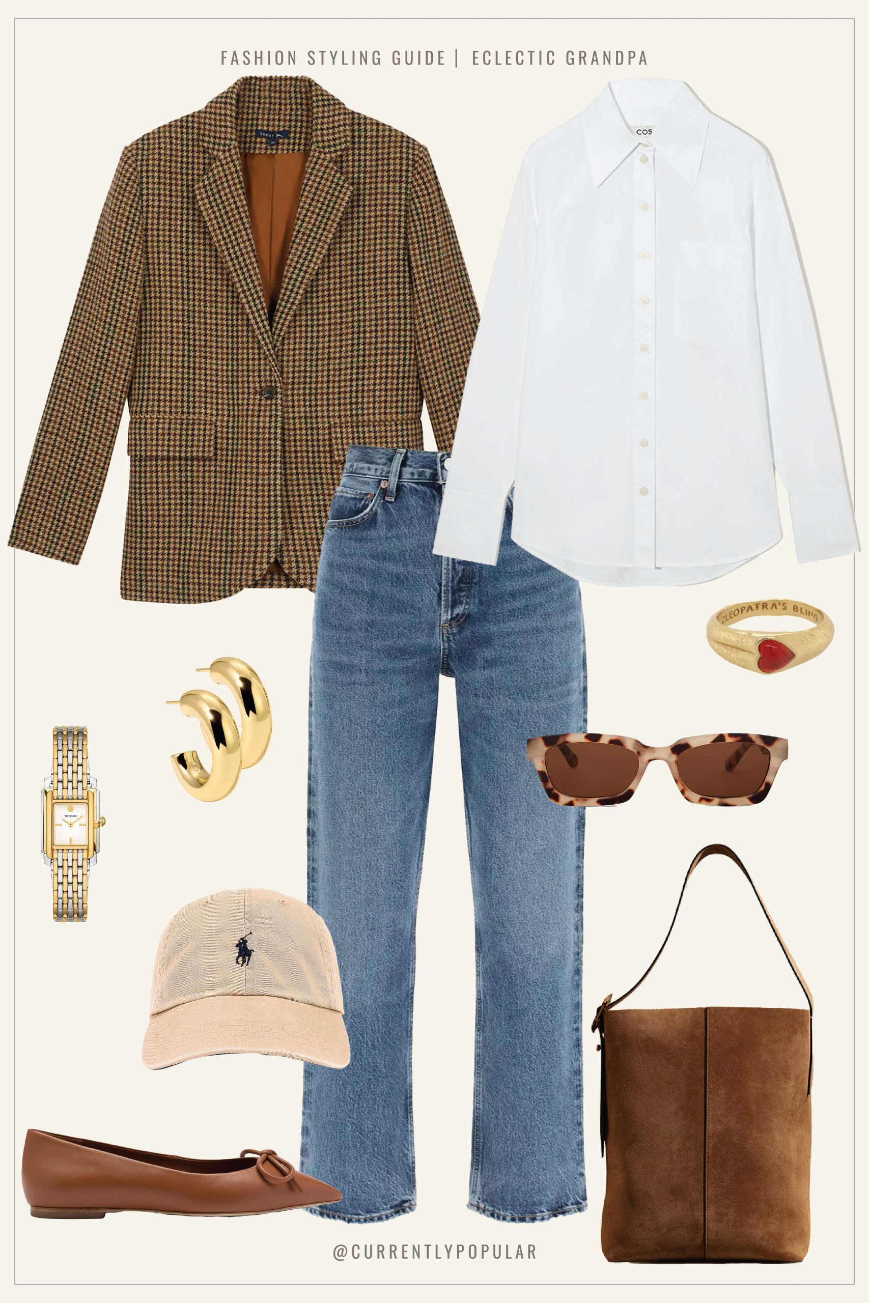 Houndstooth Blazer with Baseball Cap Houndstooth Blazer with Baseball Cap — Eclectic Grandpa Outfits