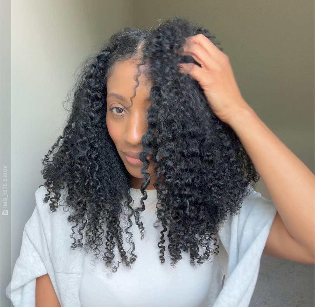 Middle Part Braid Out Curls