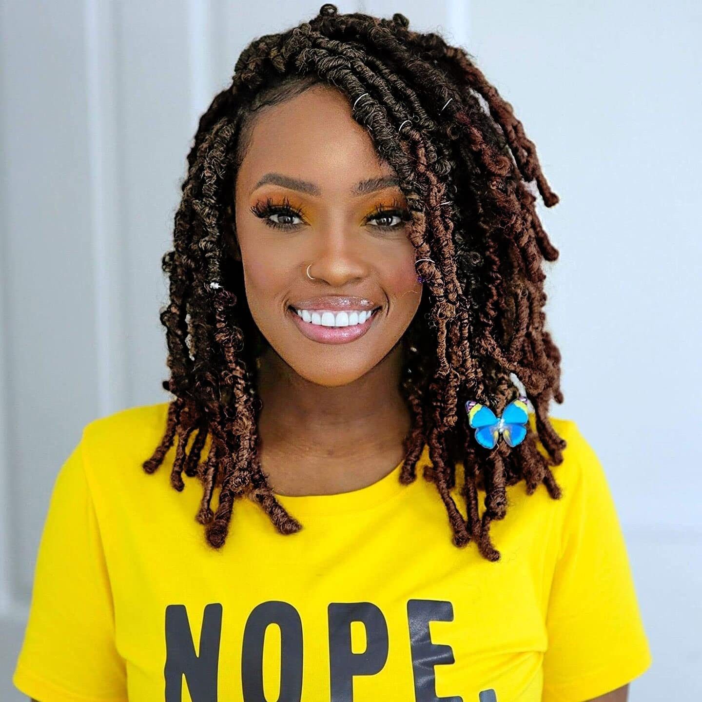 Dark Brown Butterfly Locs Bob Dark Brown Butterfly Locs Bob — Faux Locs Bob