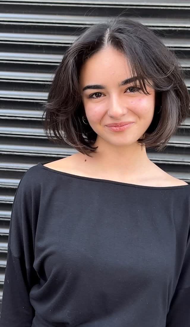 Dark Brown Layered Bob with Face-Framing — Bob for Round Face