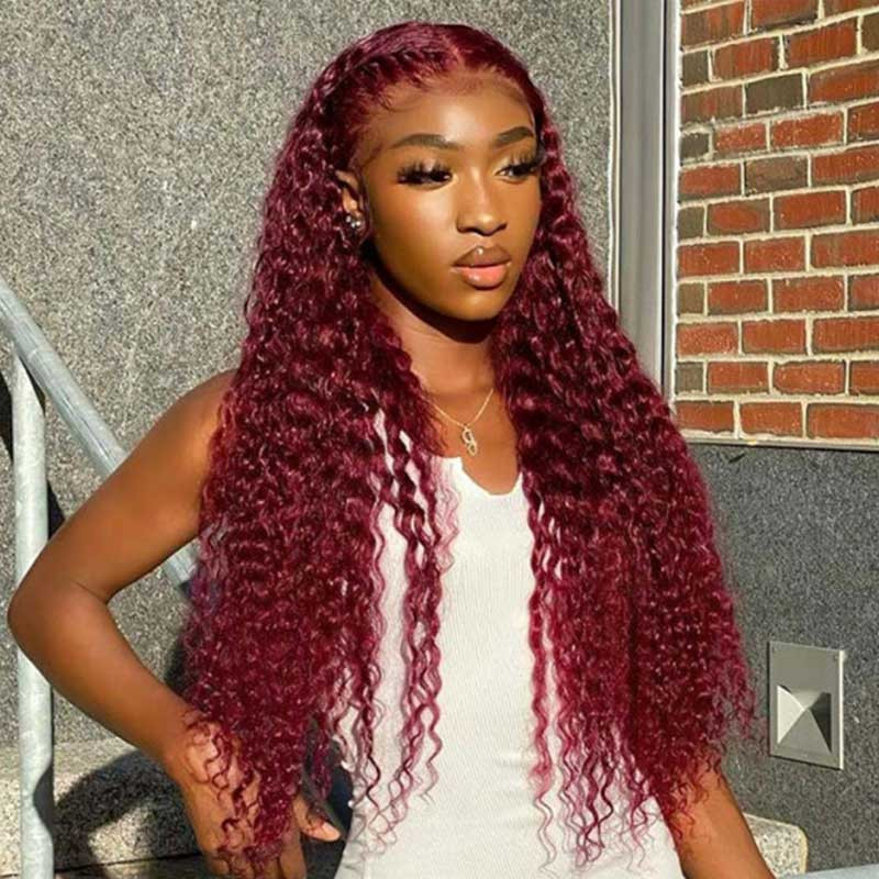 Deep Wave Burgundy Wig Deep Wave Burgundy Wig — Lace Front Wig Styles