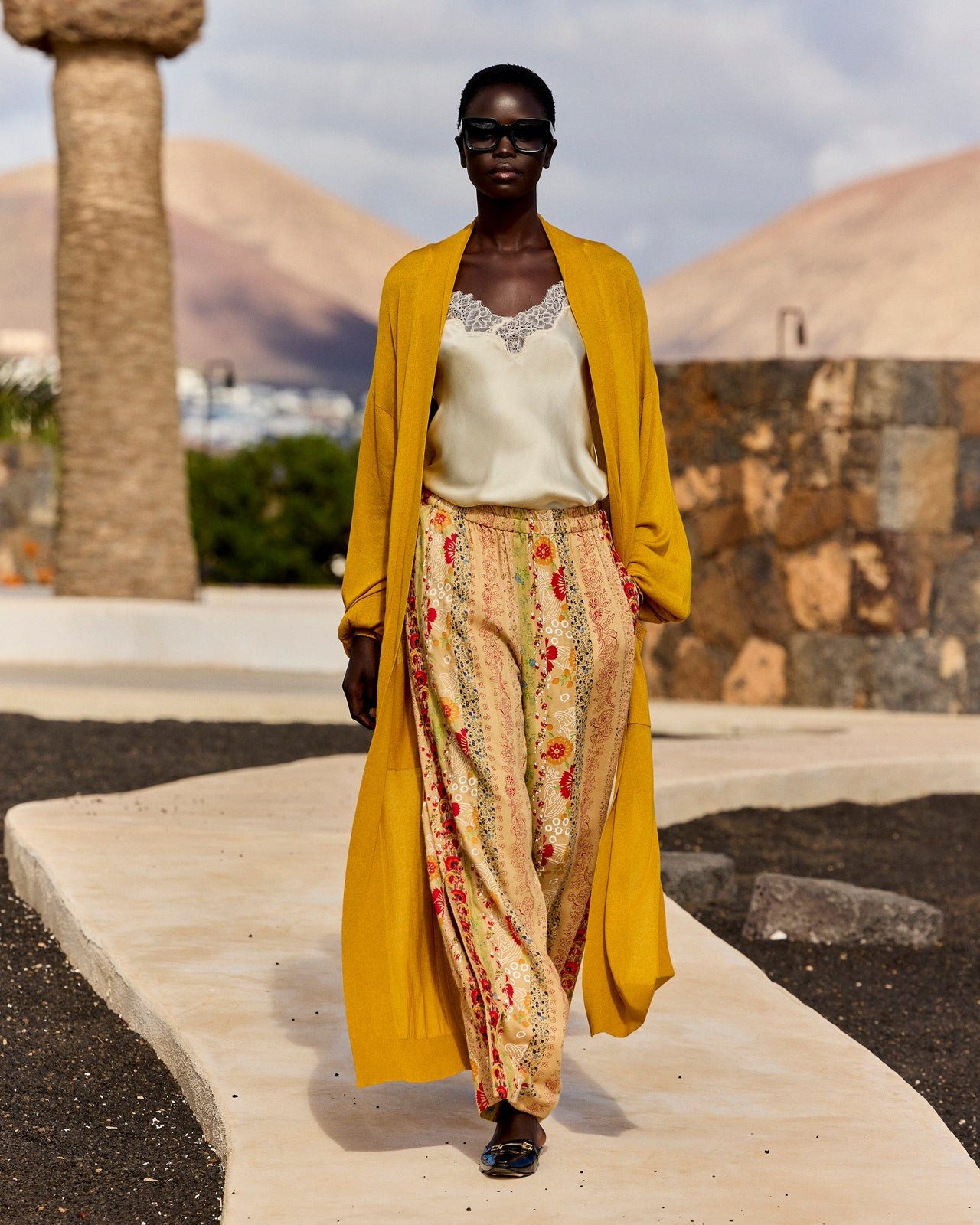 Cozy Yellow Knit Kimono for Chic Resort Days — Kimonos
