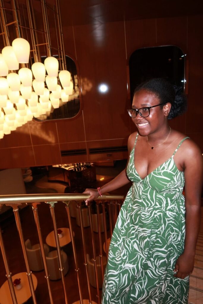 Abstract Print Spaghetti Strap Maxi Dress — Cruise Dinner Outfits