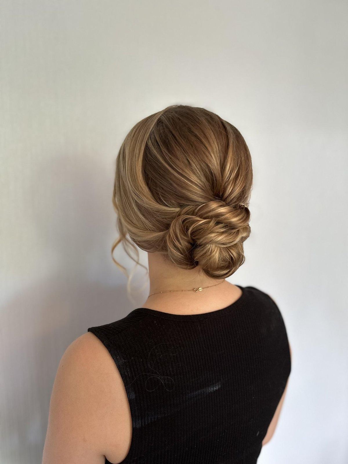 Honey Blonde Low Chignon Honey Blonde Low Chignon — Bridesmaid Hairstyles
