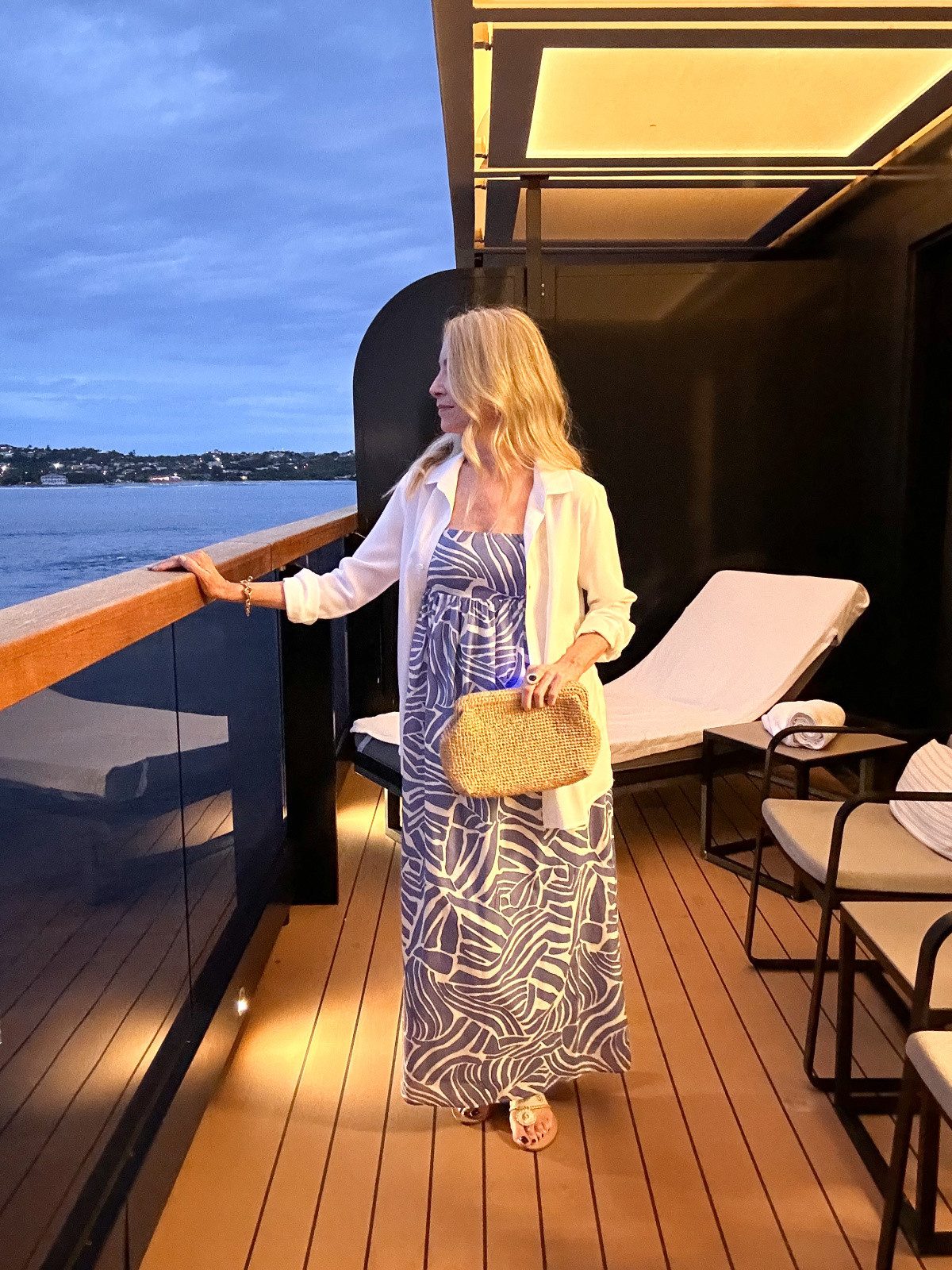 Maxi Dress Layered with an Open Shirt — Caribbean Cruise Outfits