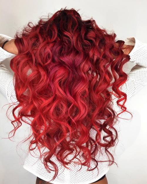 Mid-Back Visual Idea — Red Curly Hair