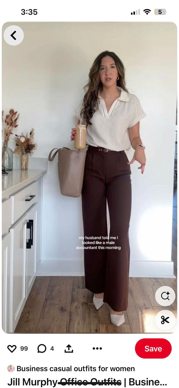 Smart Casual Staple: Striped Shirt with Wide-Leg Trousers Smart Casual Staple: Striped Shirt with Wide-Leg Trousers — Substitute Teacher Outfits