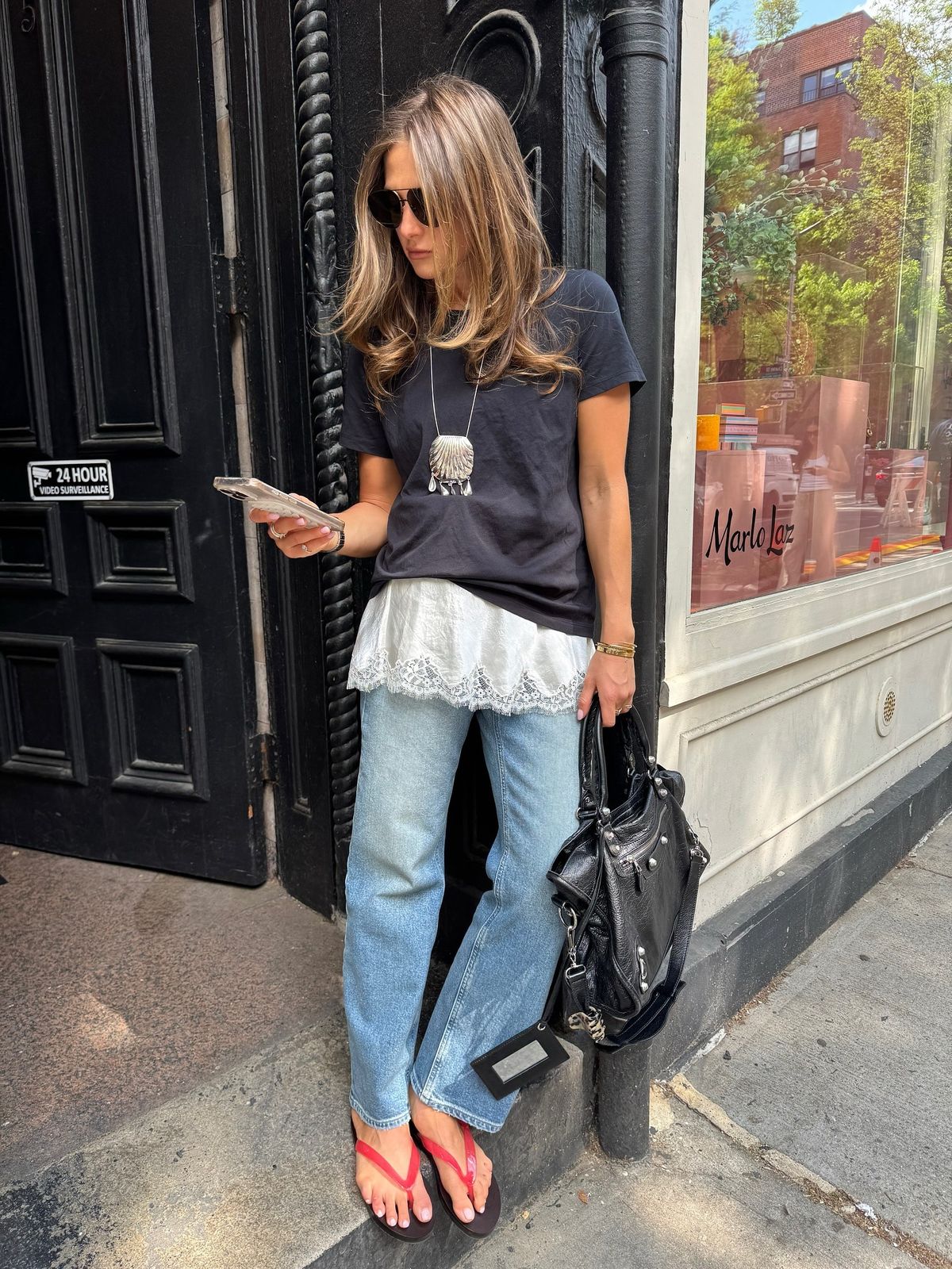 Lace Trim Undershirt Layered Under a T-Shirt Lace Trim Undershirt Layered Under a T-Shirt — Lace Top Outfits