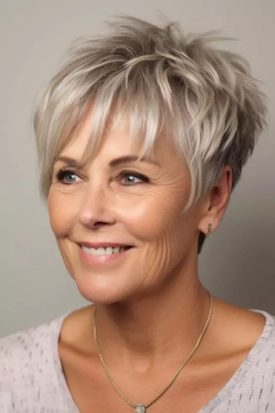 Ear Layered Ash Blonde Pixie Ear Layered Ash Blonde Pixie — Wash and Go Haircuts