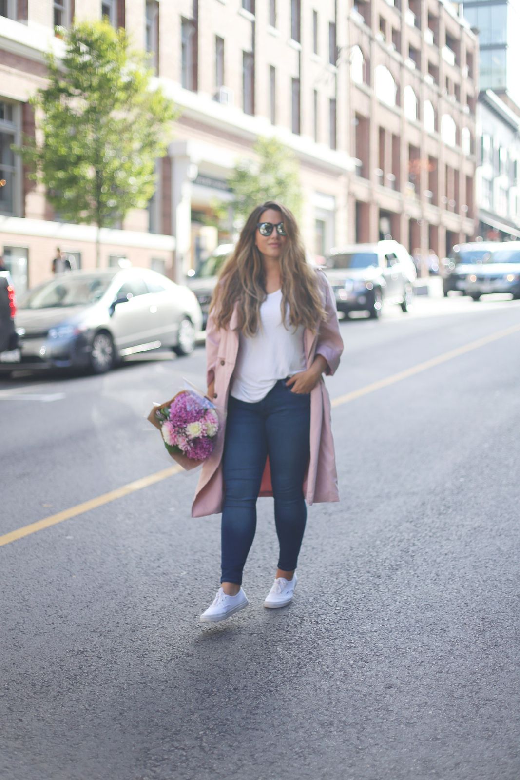 Casual Black Trench Coat with Athletic Sneakers — Vancouver Outfits