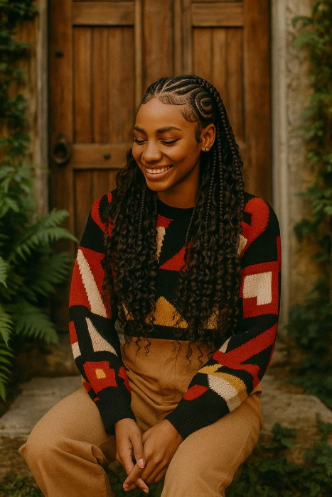 Fulani Braids with Wavy Ends and Beads — Fulani Braids with Beads