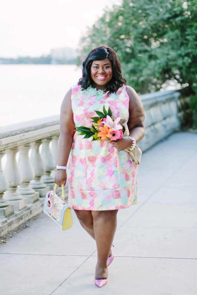Floral A-Line Dress with Sparkly Heels for Daytime Events — Orlando Outfits