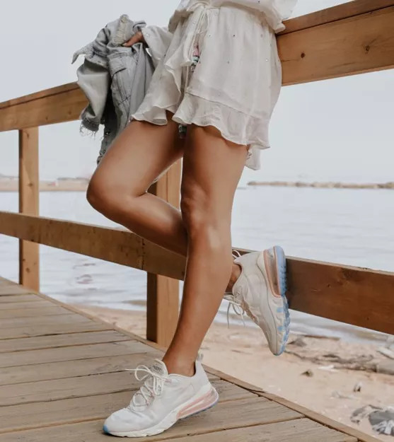 Styling Variation: Ruffled Dress and Denim Jacket with Pastel Air Max Styling Variation: Ruffled Dress and Denim Jacket with Pastel Air Max — Air Max Outfits