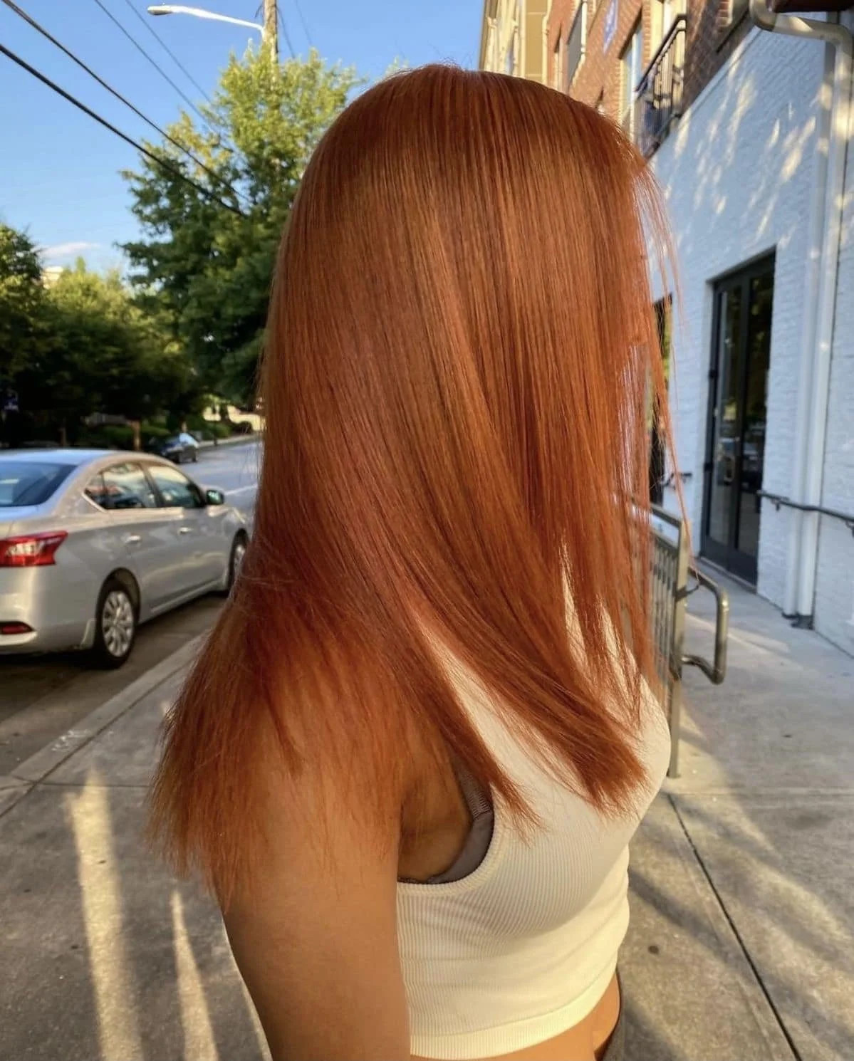Vibrant Ginger Collarbone Lob — Ginger Hair on Black Women
