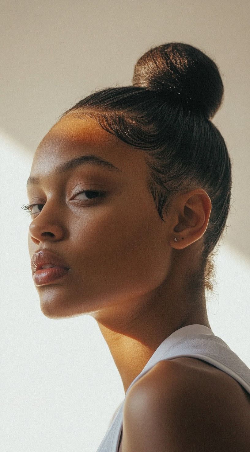 Sleek High Bun With Clean Lines — Basketball Hairstyles