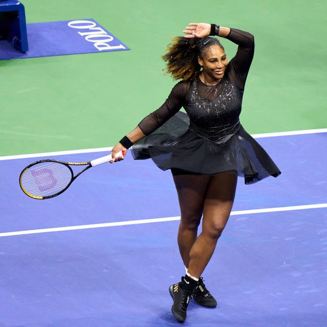 Dramatic Black Embellished Dress for a Glamorous Tennis Match — Tennis Match Outfits