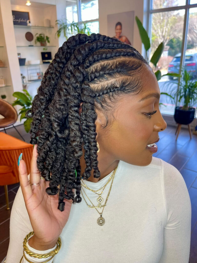 Shoulder Flat Twists With Curled Ends