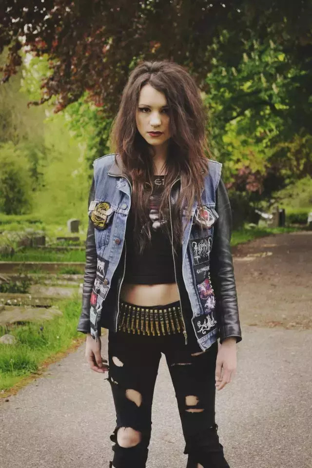 Patched Denim Vest and Bullet Belt Patched Denim Vest and Bullet Belt — Metalhead Outfits