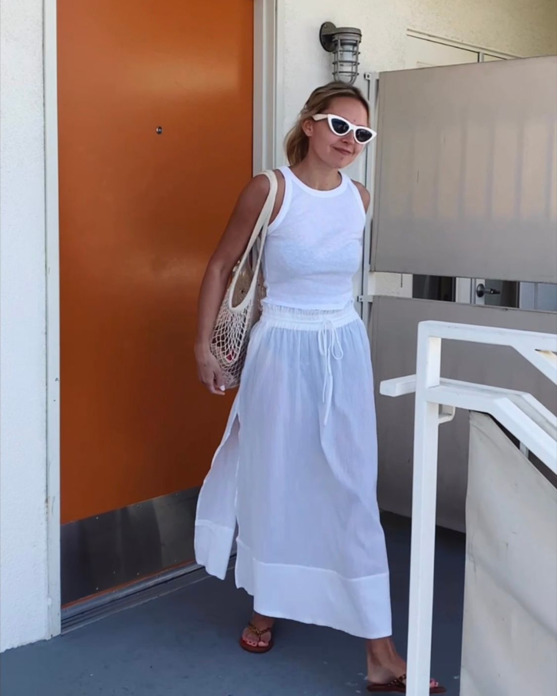 Effortless White Sheer Maxi Skirt for Beach Days Effortless White Sheer Maxi Skirt for Beach Days — Palm Springs Outfits