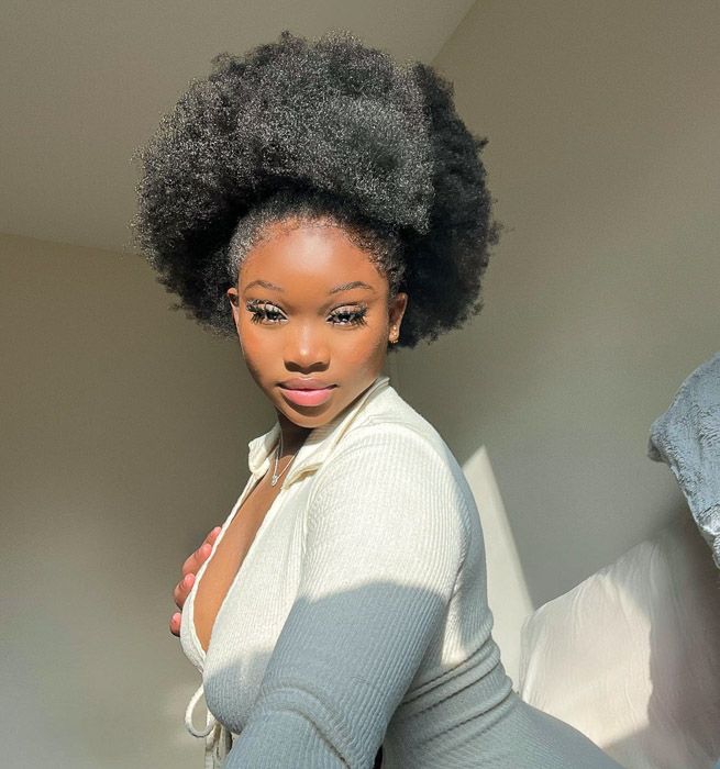 Full Crown Puff From Thick Coily Hair — High Puff