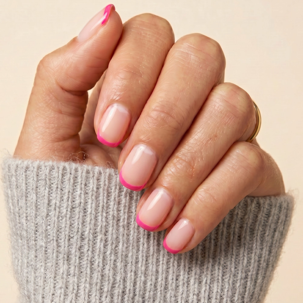 Hot Pink French Tips On All Nails Visual Idea Hot Pink French Tips On All Nails Visual Idea — Nails for Small Hands