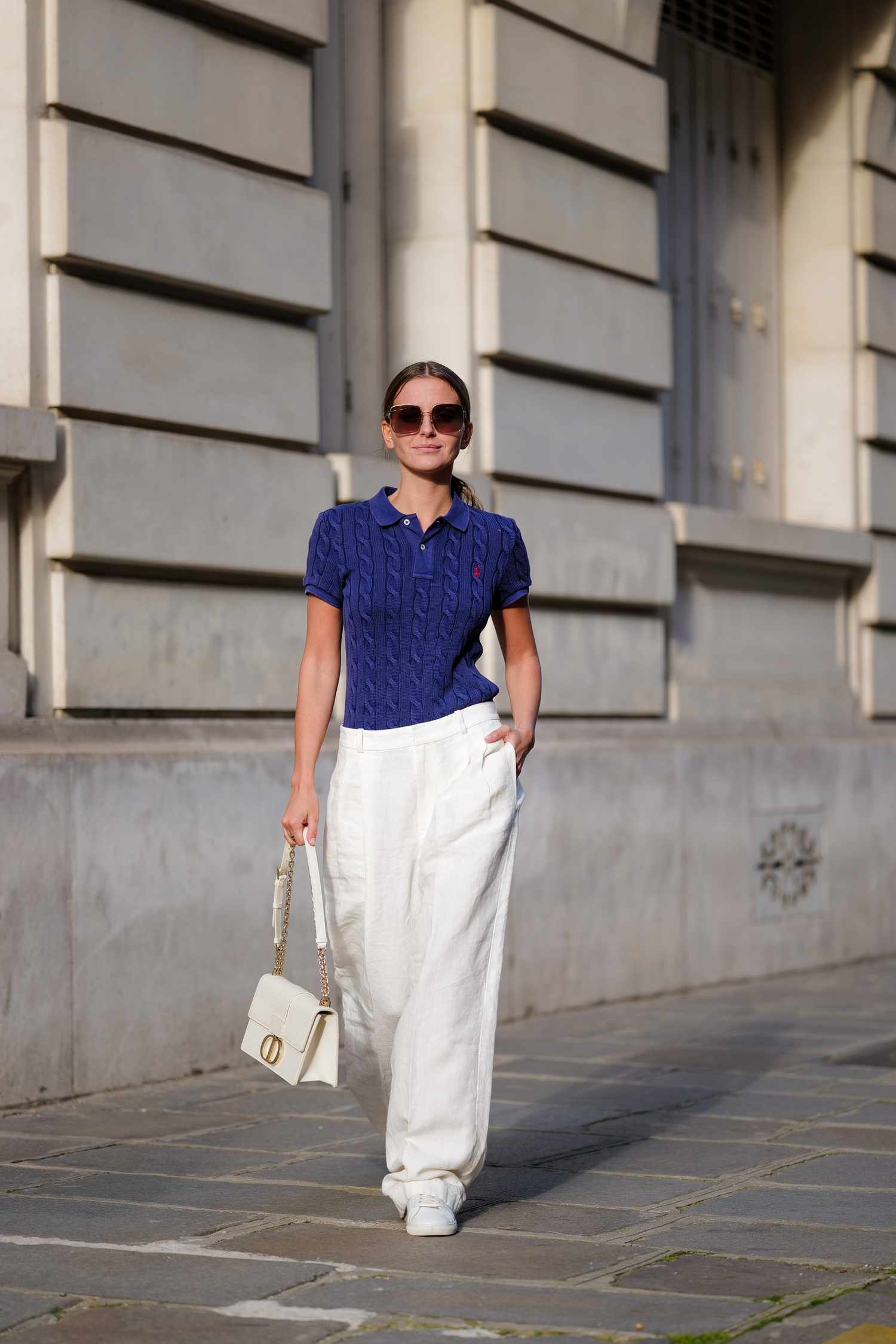 Relaxed Polish: Linen Pants and Cable-Knit Polo with Sneakers Relaxed Polish: Linen Pants and Cable-Knit Polo with Sneakers — Sneakers Outfits