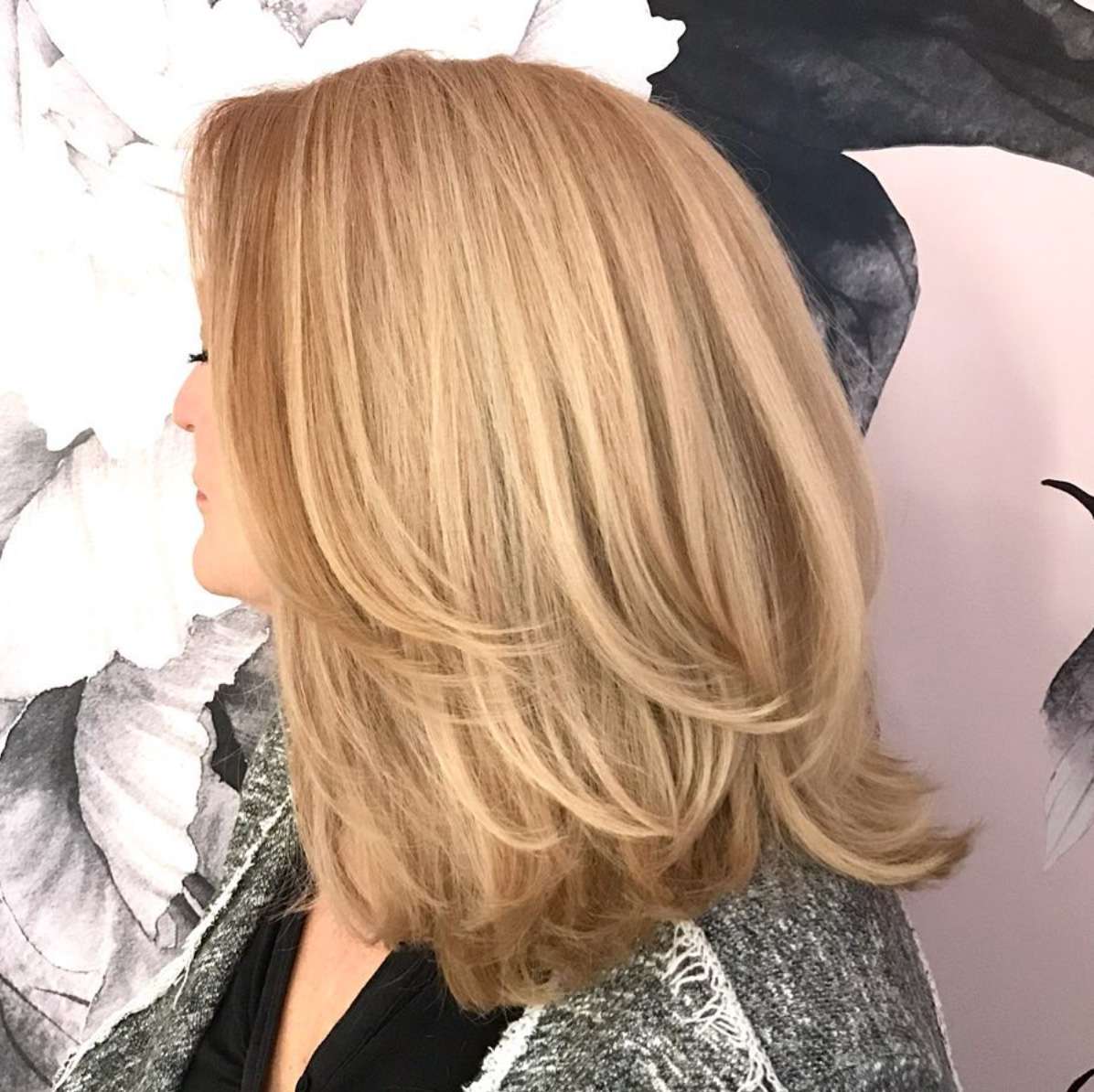 Ash Blonde With Darker Roots Ash Blonde With Darker Roots — Medium Length Layered Hair