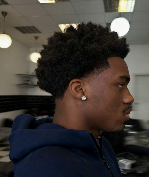 Ear Clean Fade With Middle Part — Black Men Haircuts