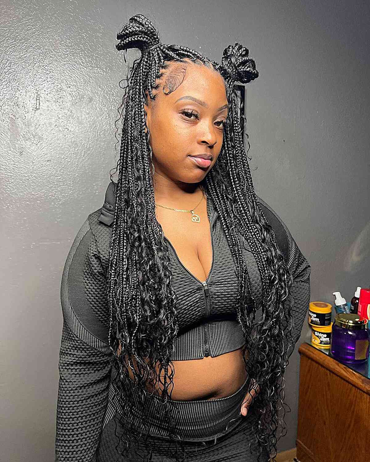 Sleek Black Box Braids — Small Knotless Braids