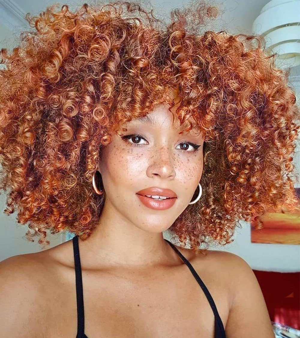 Copper Red Kinky Curly Afro — Ginger Hair on Black Women