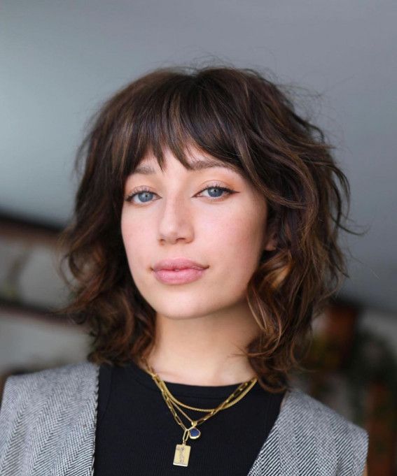 Short Chin Length Dark Brown Shag Short Chin Length Dark Brown Shag — Shag Haircut