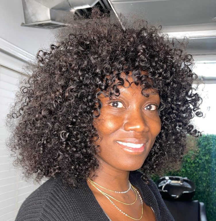Thick Curly Black Hair With Lustrous Curls — Big Chop Hairstyles
