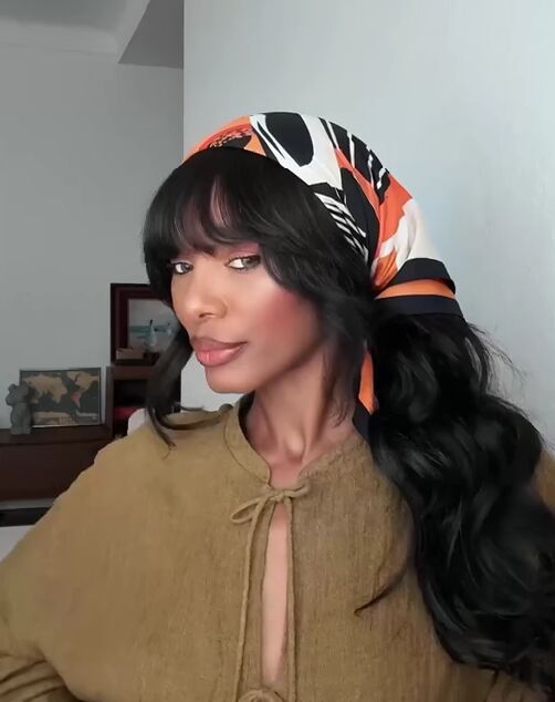 Mid-Back Visual Idea — Scarf Hairstyles