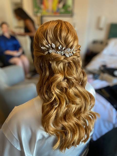 Honey Blonde Half-Up With Accessory Honey Blonde Half-Up With Accessory — Hairstyles for Thick Hair