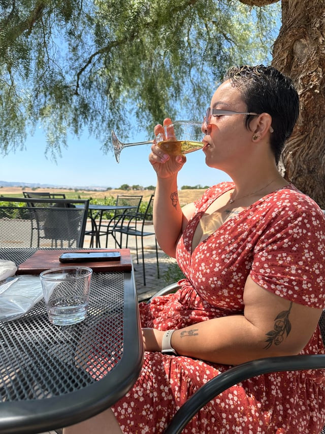 Red Floral Wrap Dress for a Casual Wine Tasting Day Red Floral Wrap Dress for a Casual Wine Tasting Day — Wine Tasting Outfits