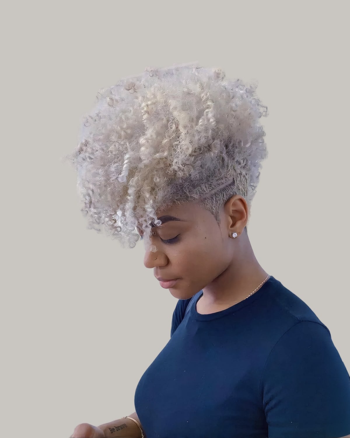 Platinum Blonde Undercut — Afro Hairstyles
