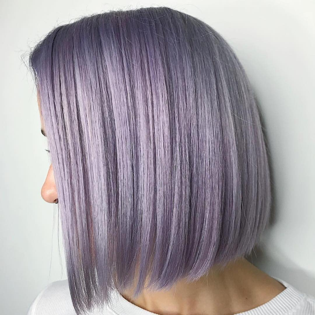 Vibrant Lilac Sleek Bob — Lilac Hair