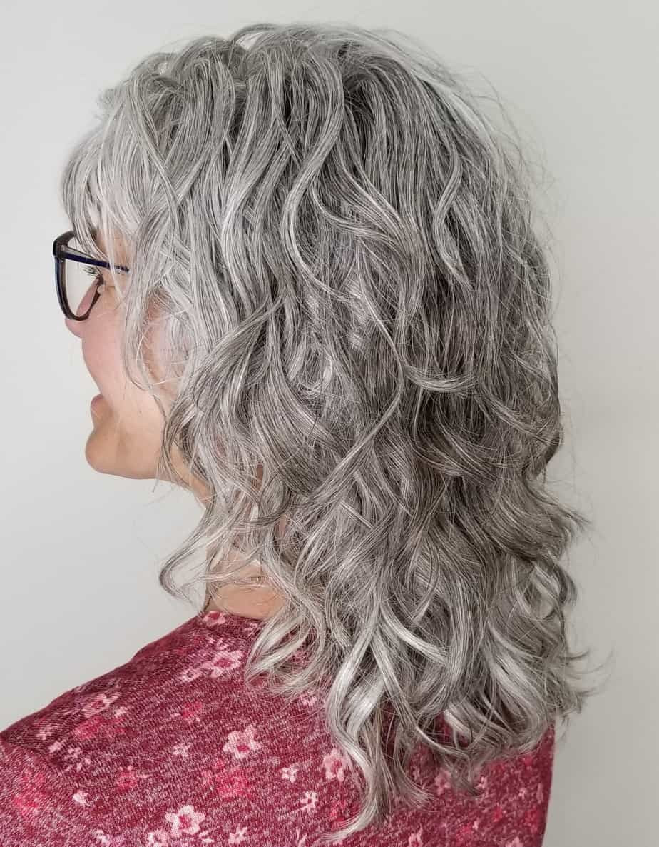 Shoulder Length Defined Gray Curls Shoulder Length Defined Gray Curls — Gray Curly Hair
