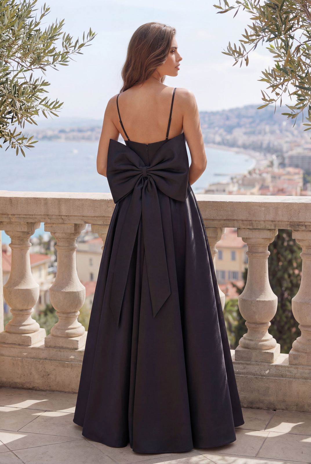 Black Ball Gown with Oversized Back Bow Black Ball Gown with Oversized Back Bow — Backless Dresses